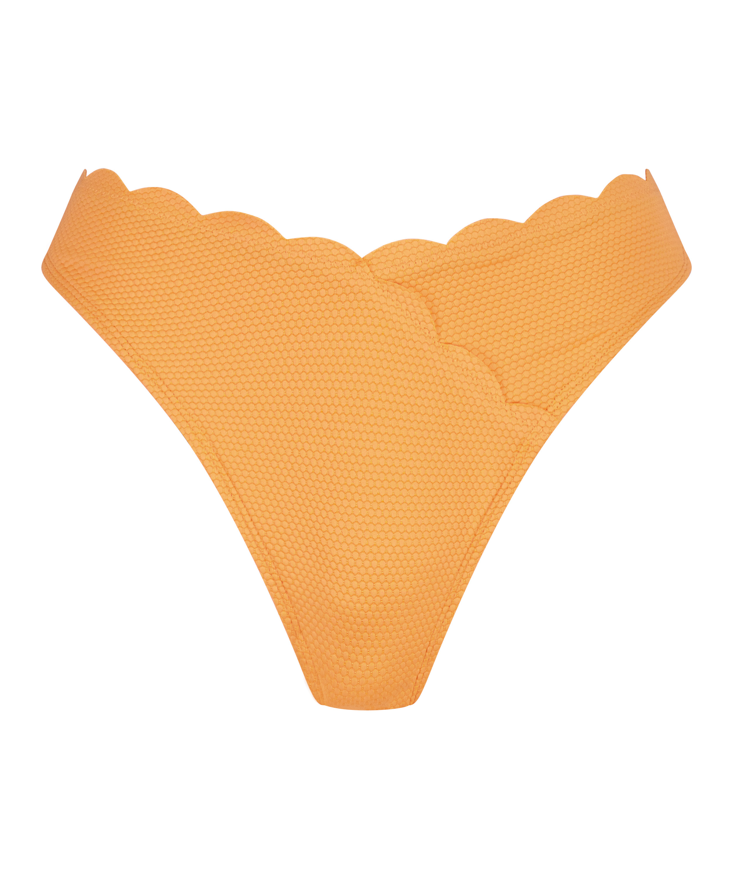 Bas de bikini échancré Scallop, Orange, main