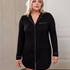 Robe-chemise à manches longues en jersey Essential, Noir