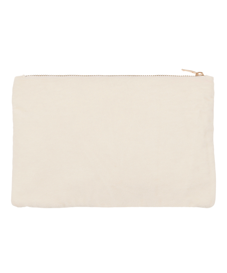 Pochette perlée ours, Beige