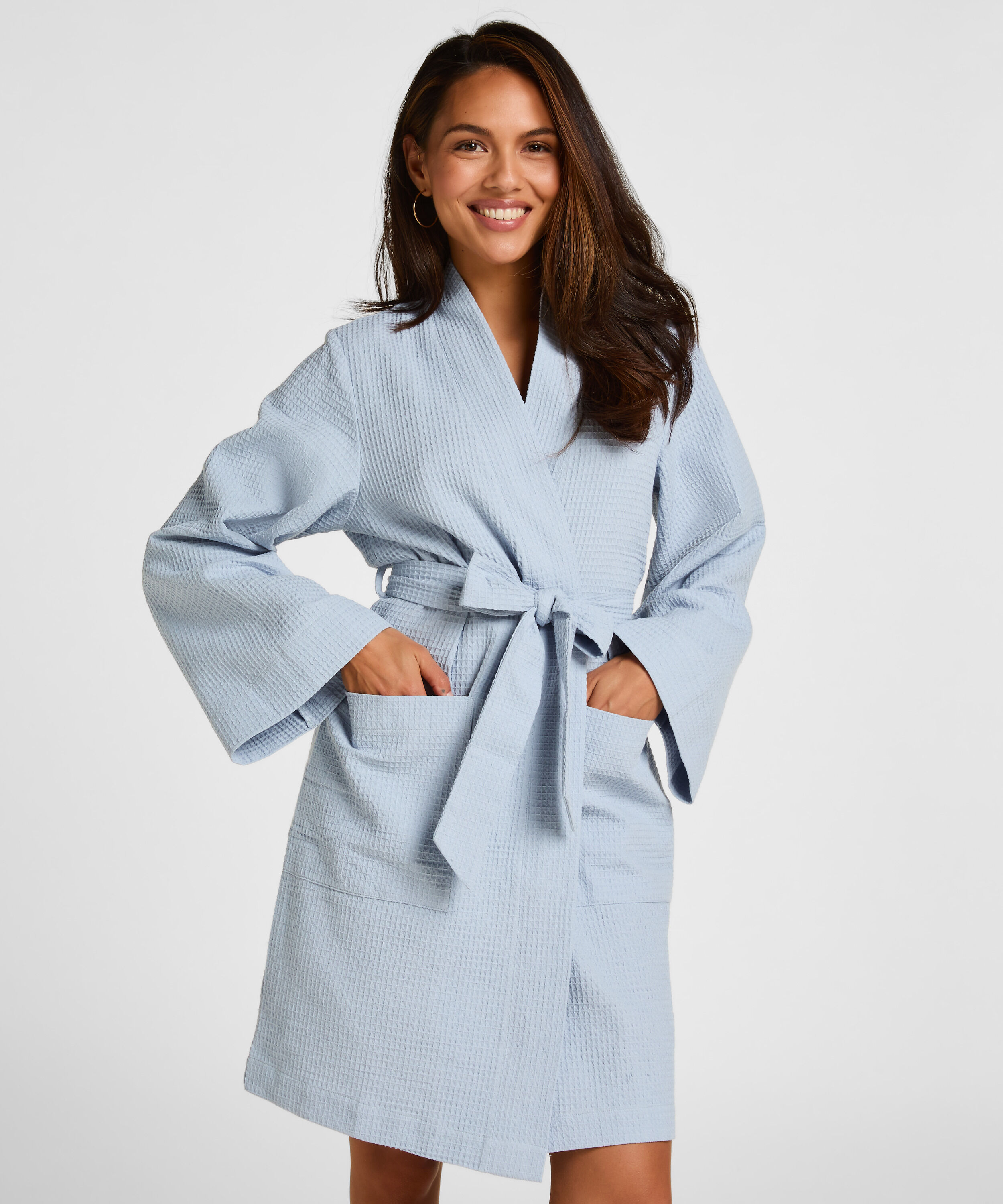 Peignoir gaufré, Bleu