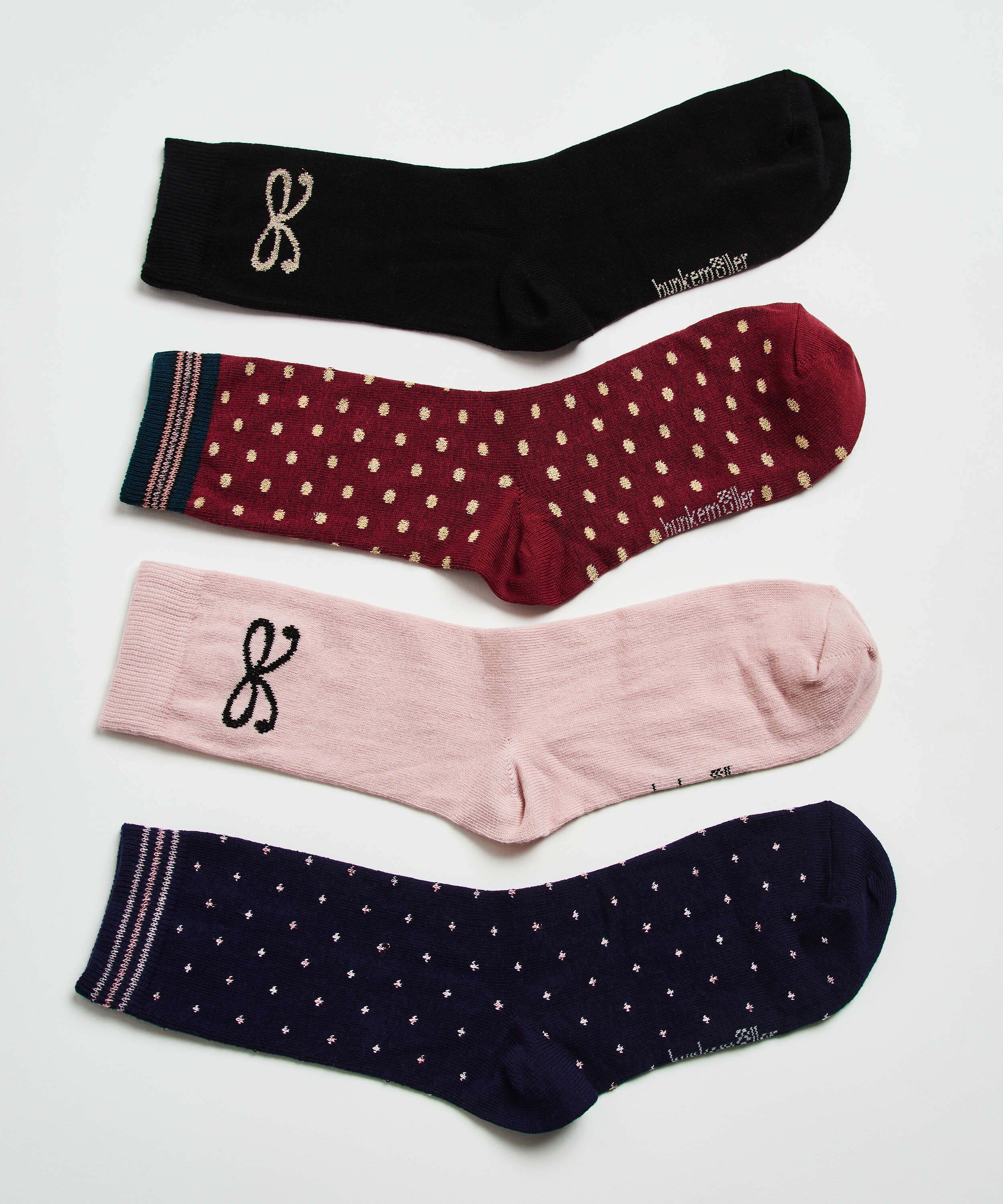 Coffret cadeau 4 paires de chaussettes, Rose, main