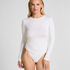 Haut à manches longues en coton doux, Blanc