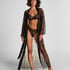 Long Kimono Allover Lace, Noir