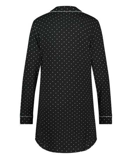 Robe-chemise à manches longues en jersey Essential, Noir
