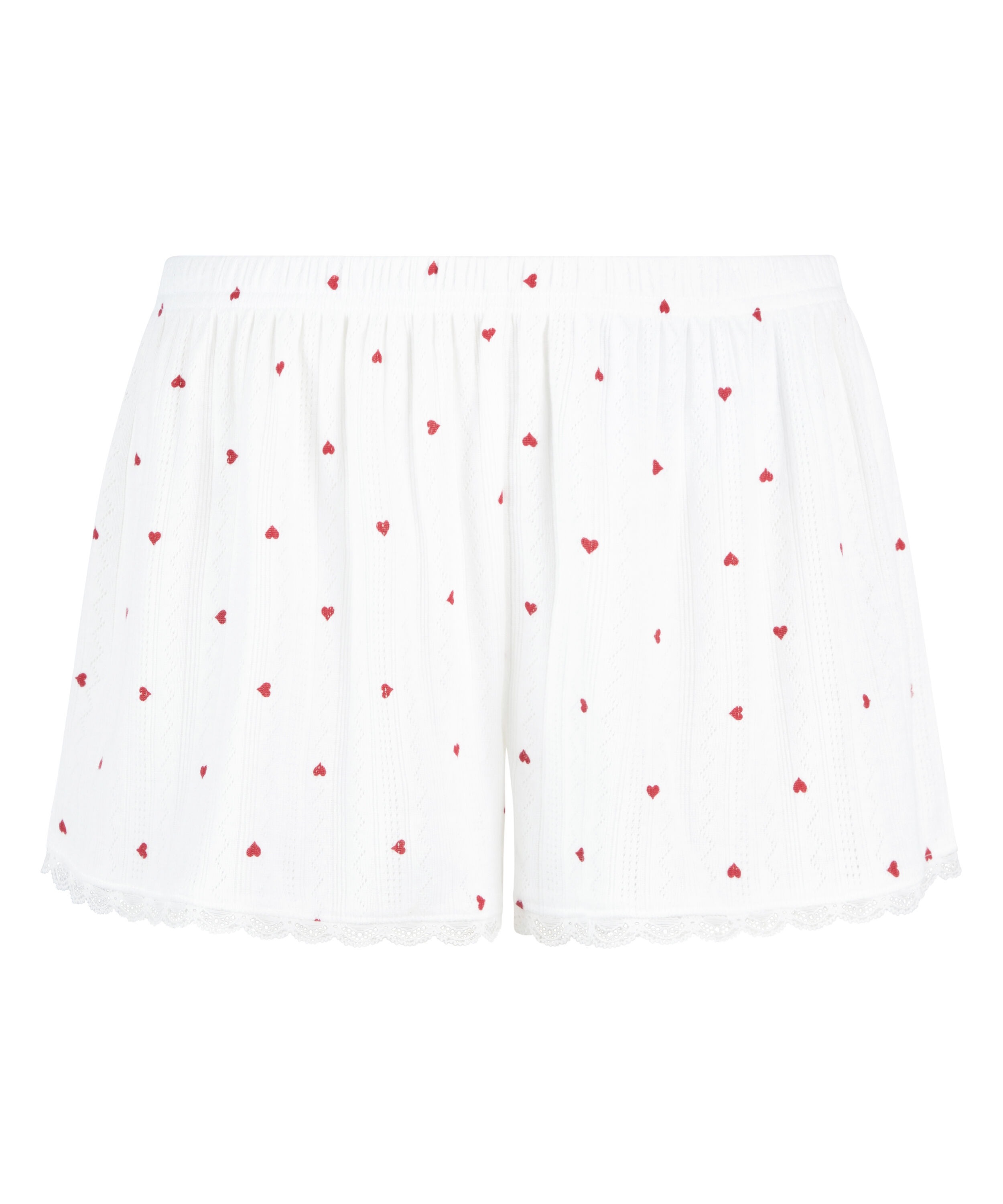 Short de pyjama Pointelle, Blanc