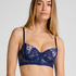 Soutien-gorge à armatures rembourré longline Lou, Bleu