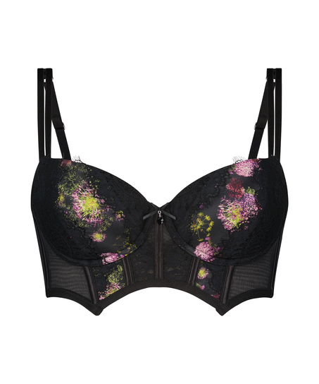 Soutien-gorge à armatures préformé longline Amelie, Noir