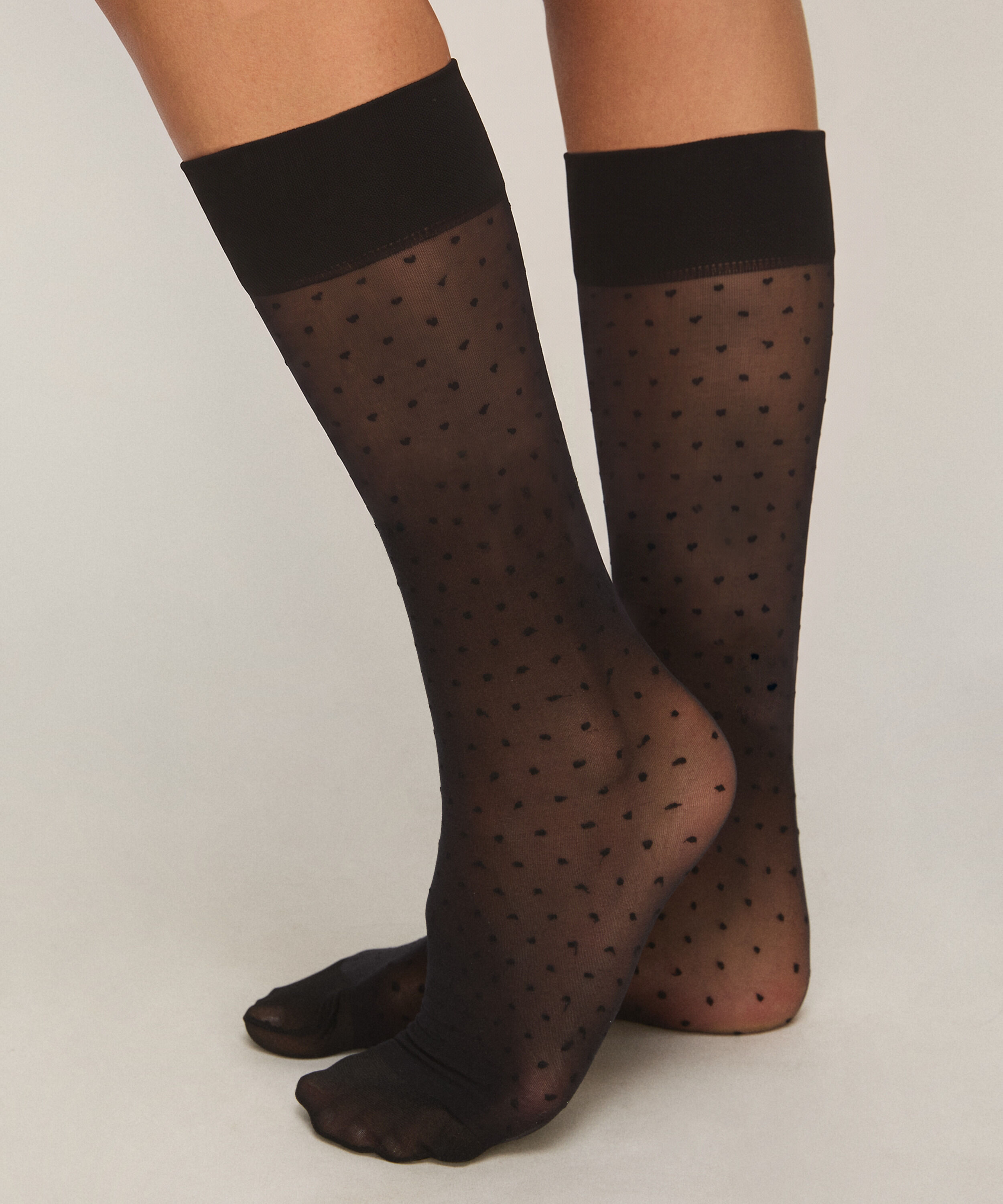 Chaussettes Sheer Dots, Noir Chaussettes Sheer Dots, Noir