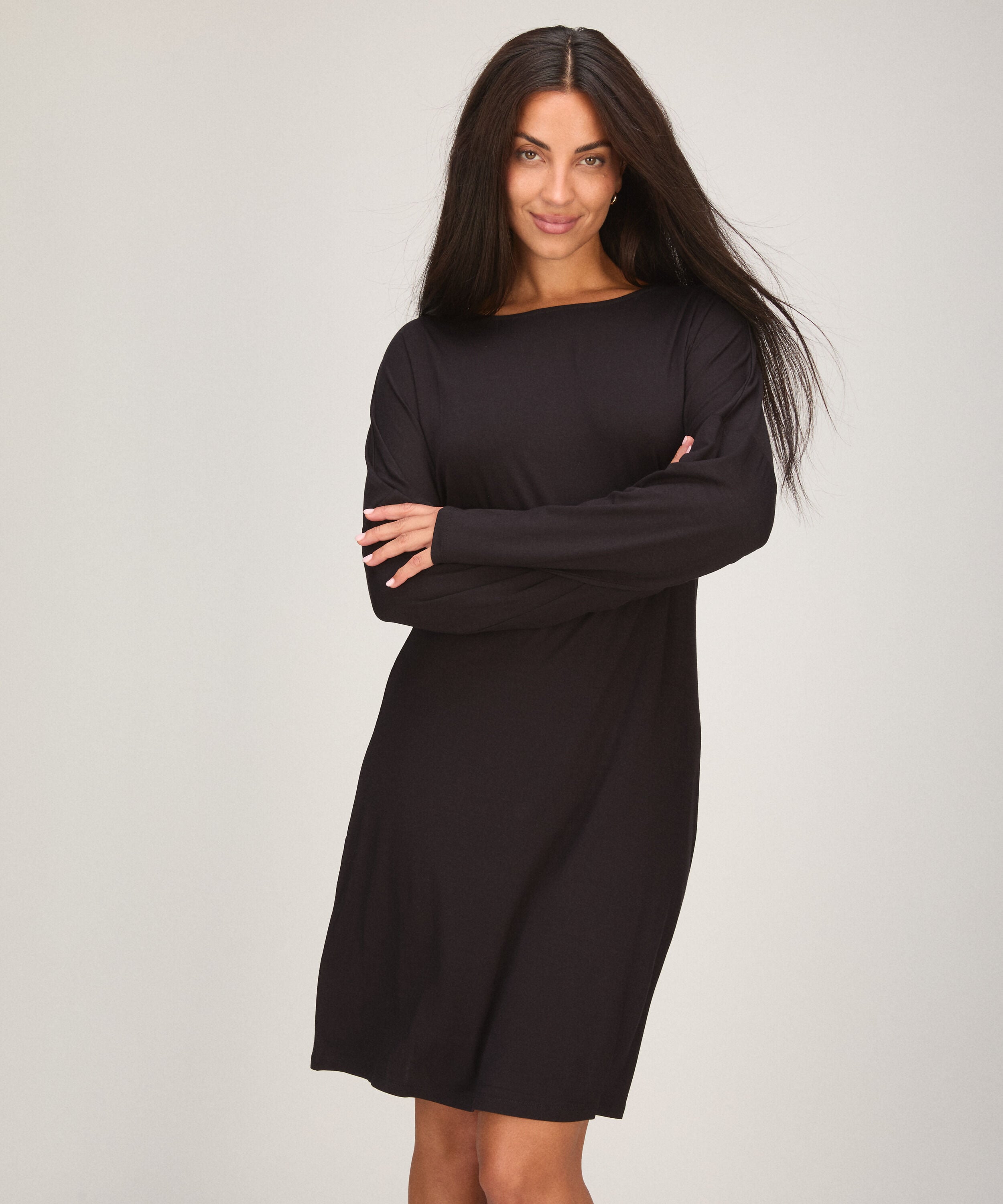Chemise de Nuit Batwing, Noir