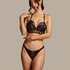 Soutien-gorge push-up rembourré sans armatures longues Magdalena, Noir