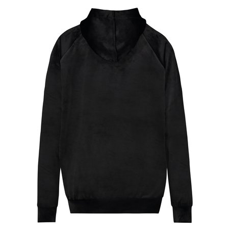 Haut de pyjama à manches longues en velours, Noir