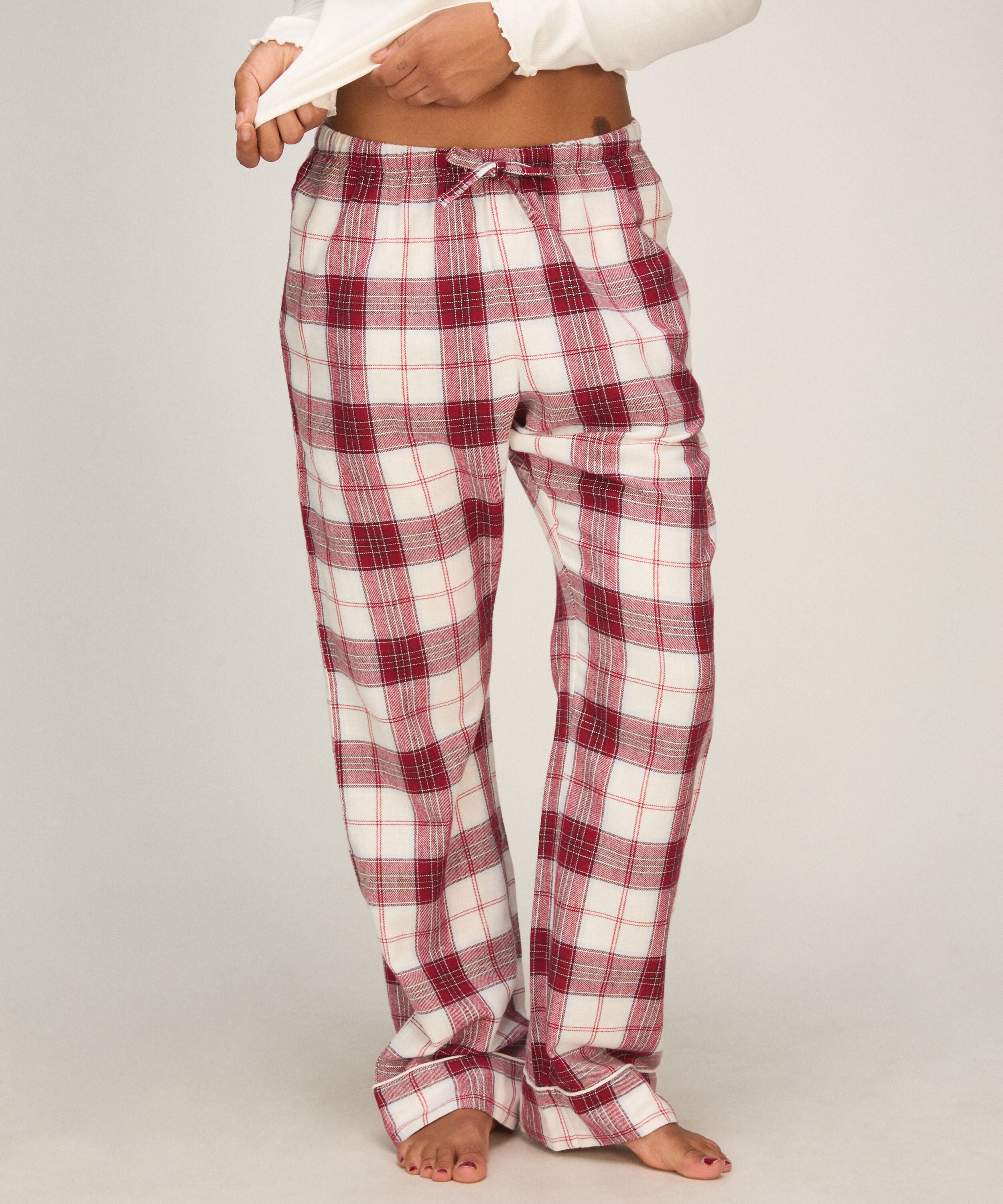 Tall Pantalon de Pyjama Flanelle, Blanc Tall Pantalon de Pyjama Flanelle, Blanc