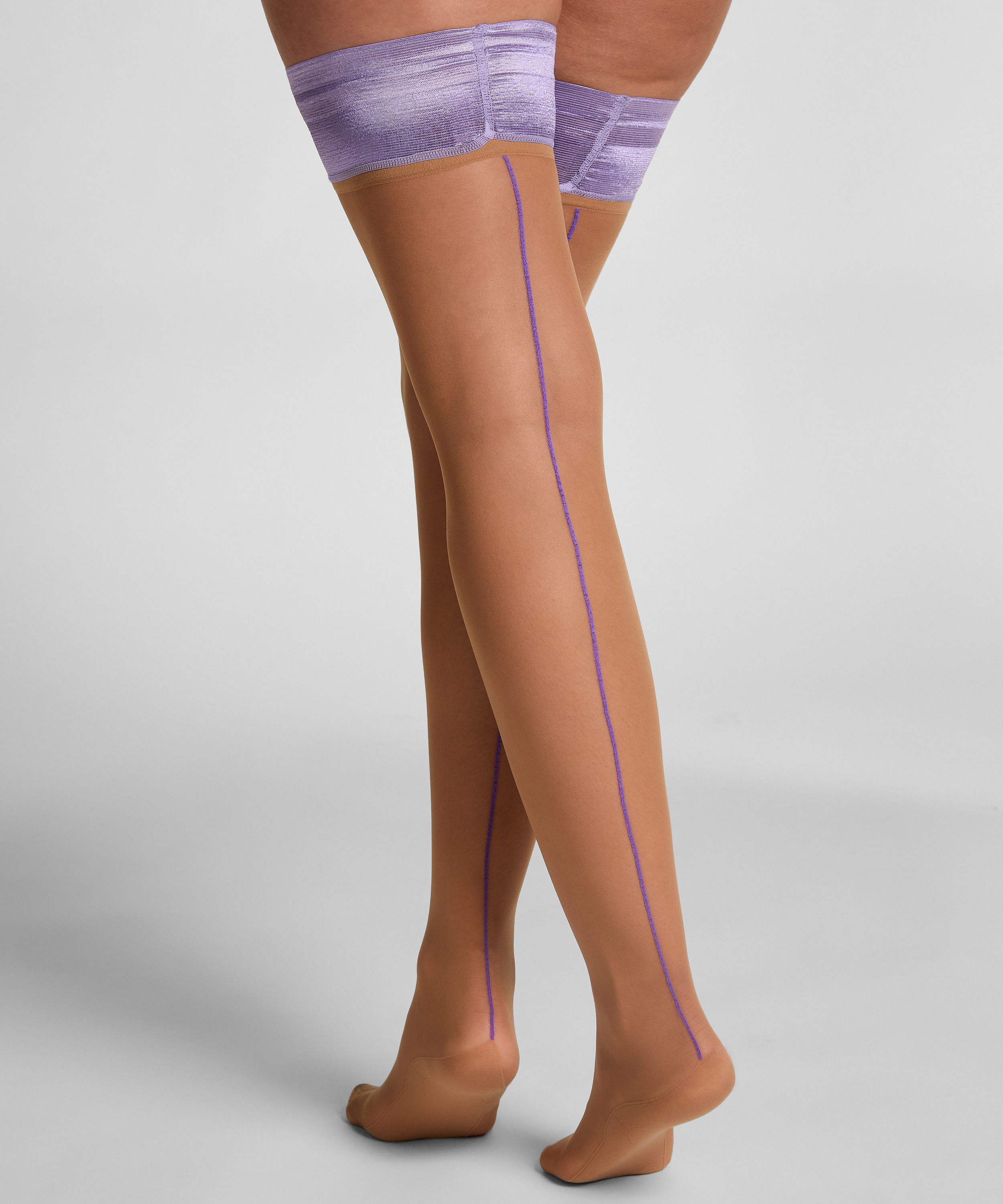 Bas Autofixants 15 Deniers Backseam, Violet, main