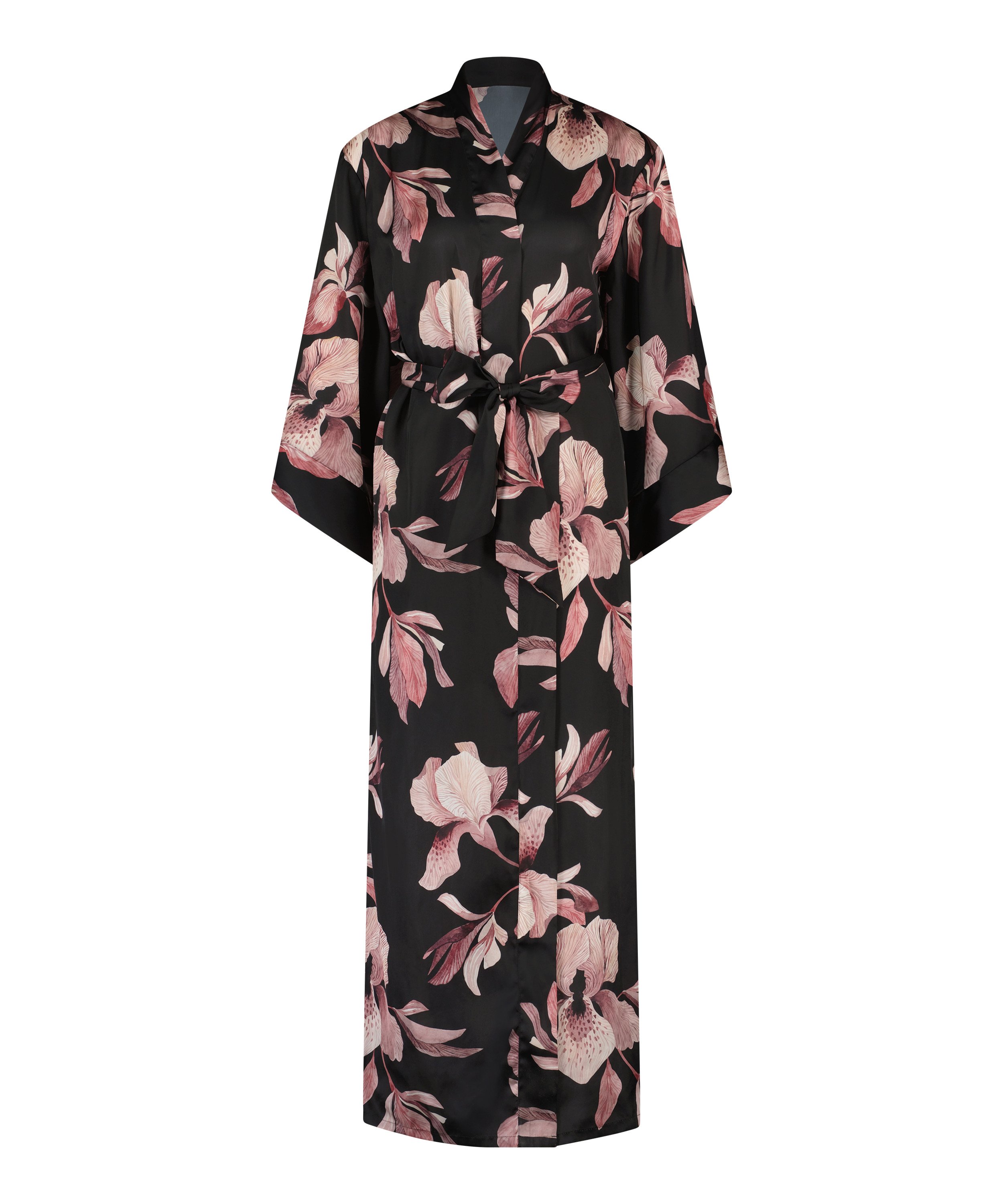 Kimono Satin Bloom, Noir, main