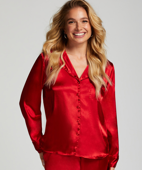 Veste à manches longues Satin, Rouge