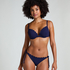 Haut de bikini à armatures à effet push-up préformé Scallop Taille A - E, Bleu