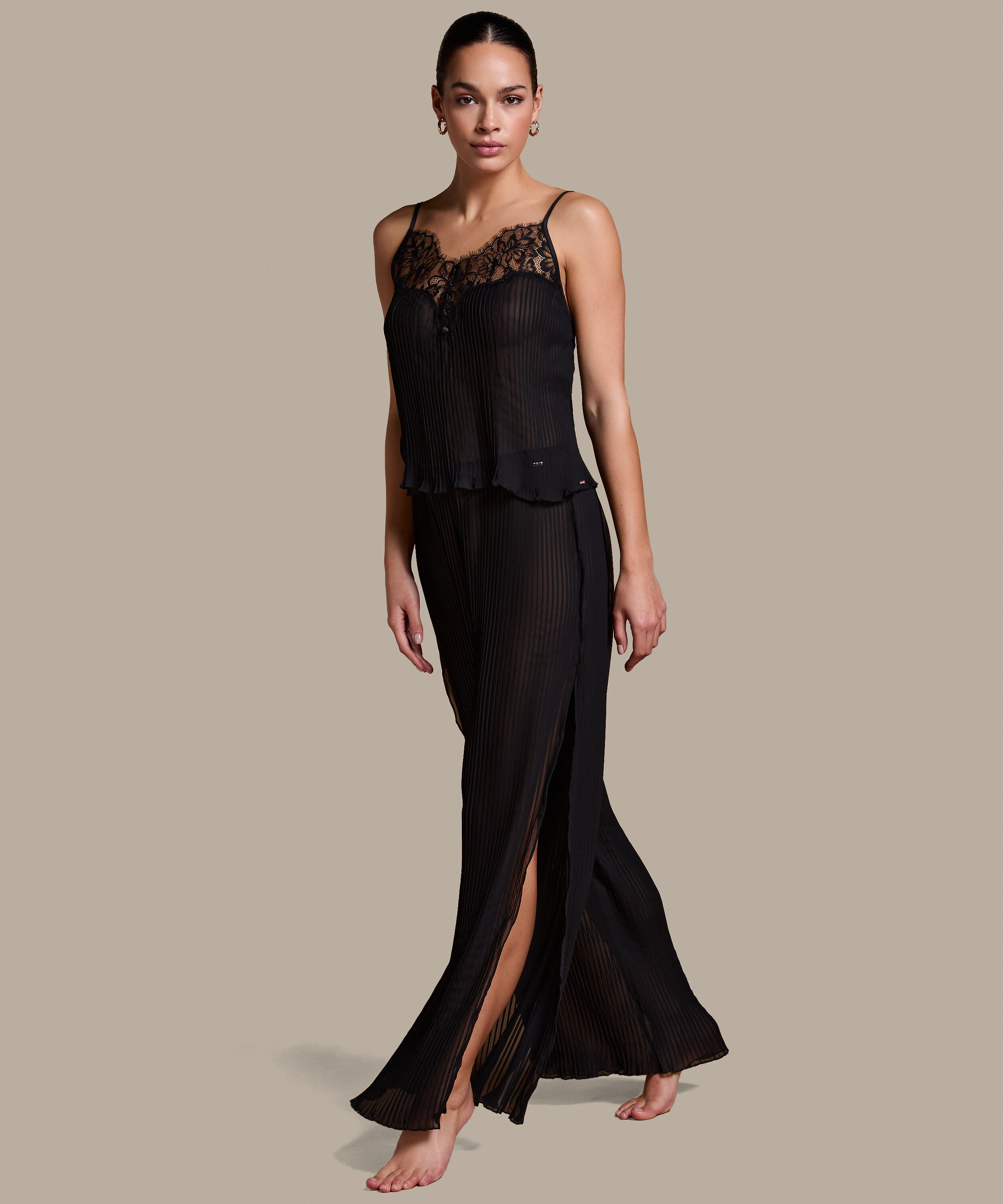 Pantalon Plisse, Noir