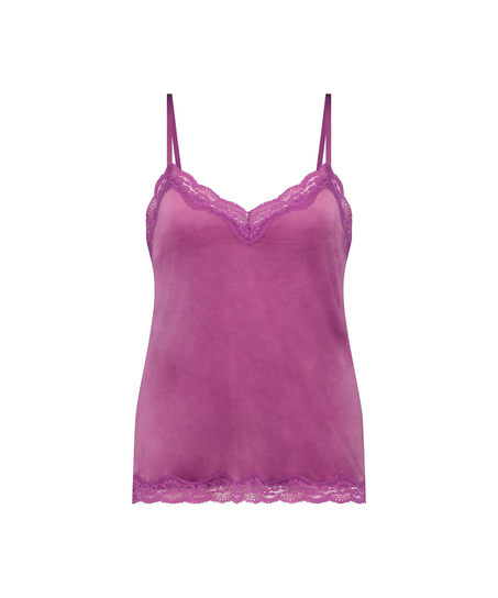 Camisole velours Dentelle, Violet