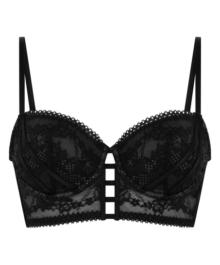 Soutien-gorge rembourré à armatures longline Vera, Noir