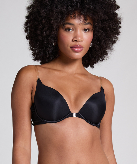 Soutien-gorge à armatures préformé push-up Transparant, Noir