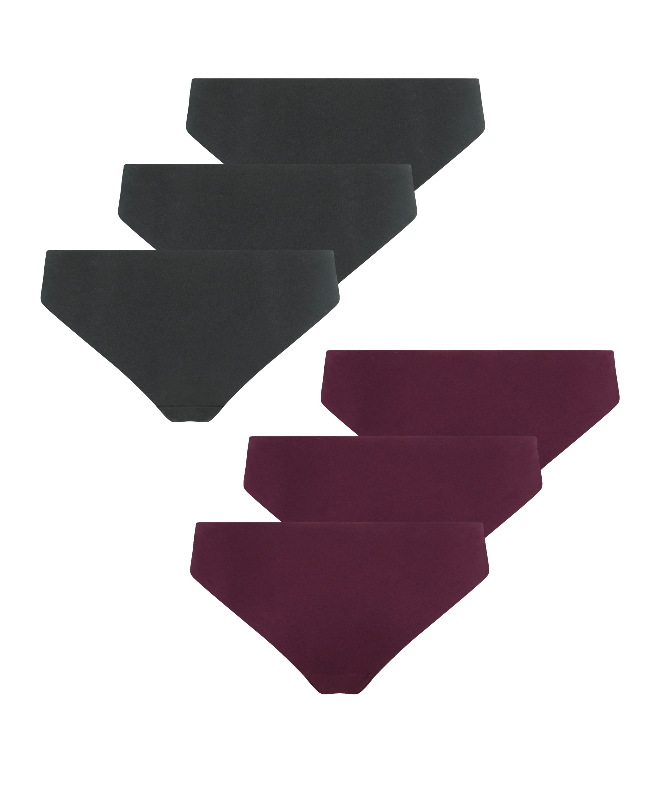 Lot de 6 slips brésiliens invisibles en coton, Bleu, main