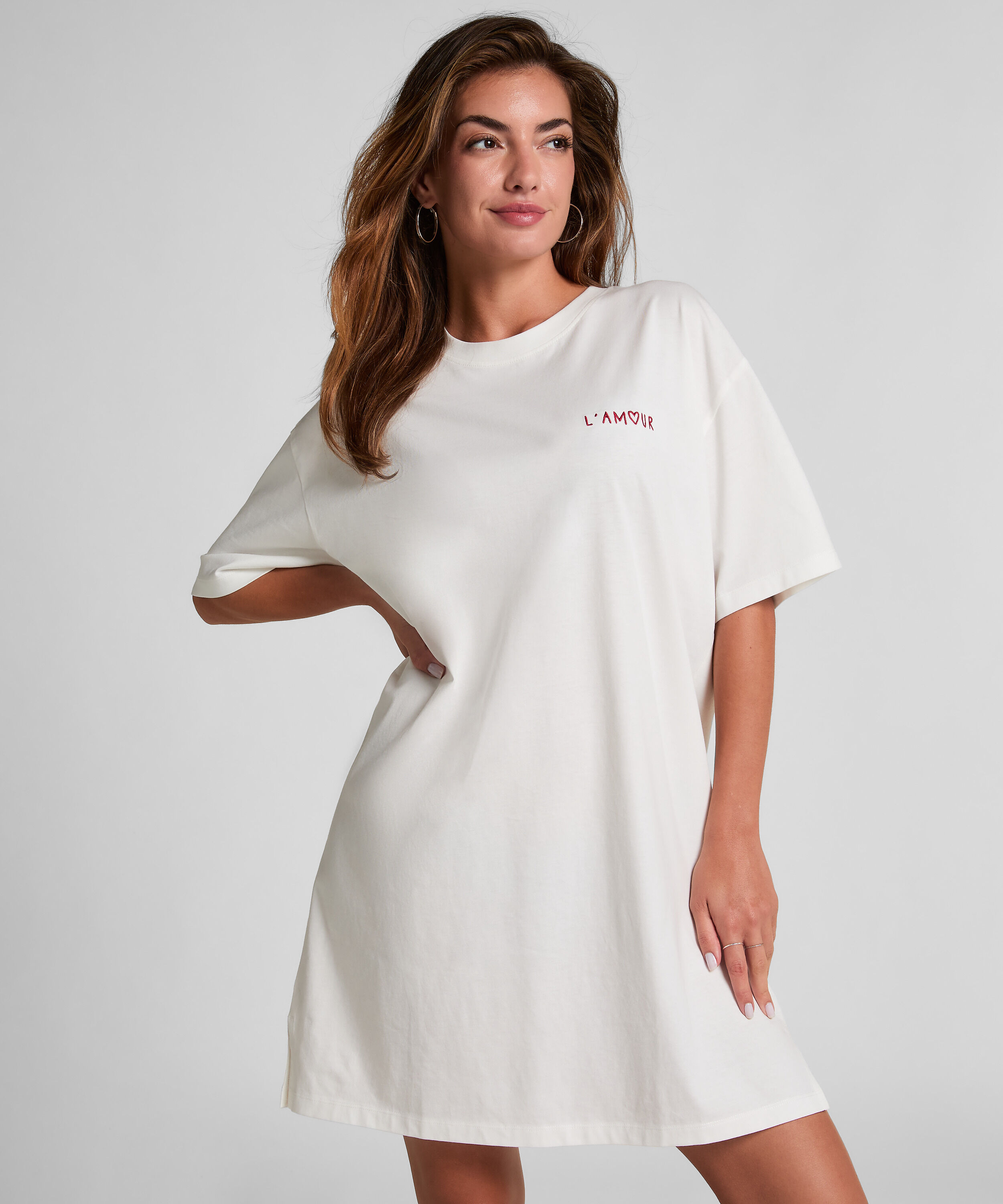 Chemise de nuit, Blanc Chemise de nuit, Blanc