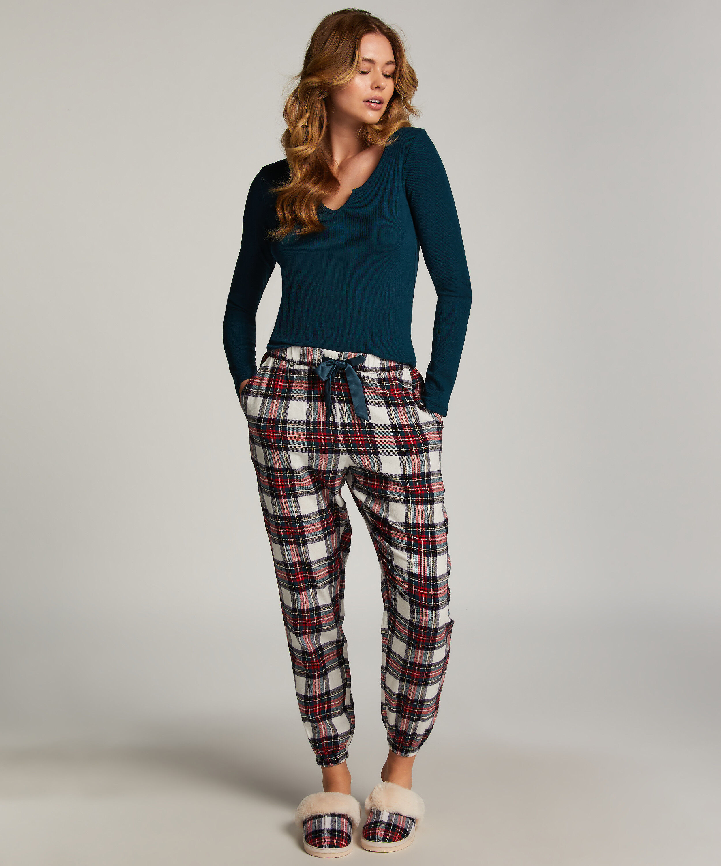 Pantalon de Pyjama Flanel, Blanc Pantalon de Pyjama Flanel, Blanc