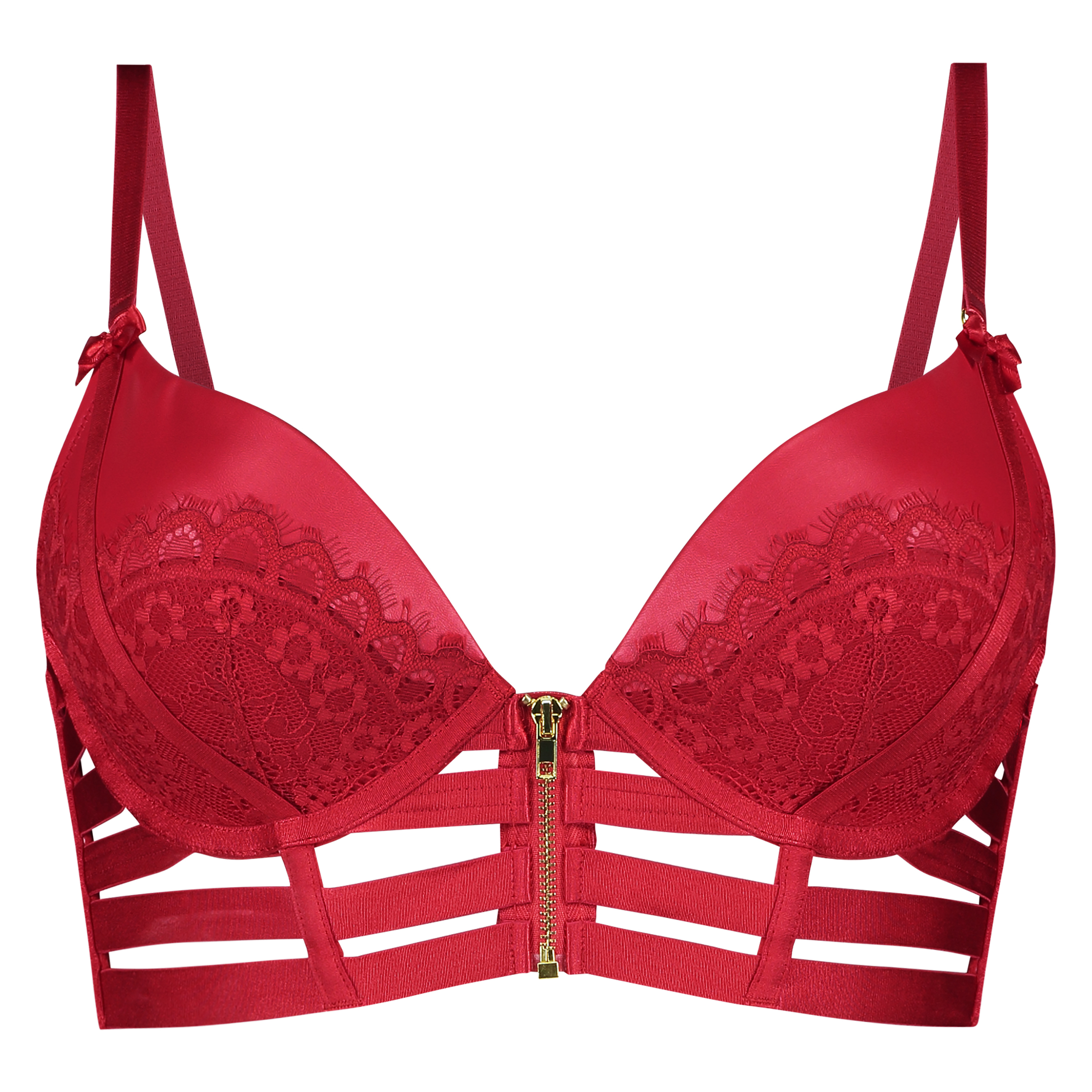 Soutien-gorge à armatures préformé longline push-up Kennedy, Rouge, main