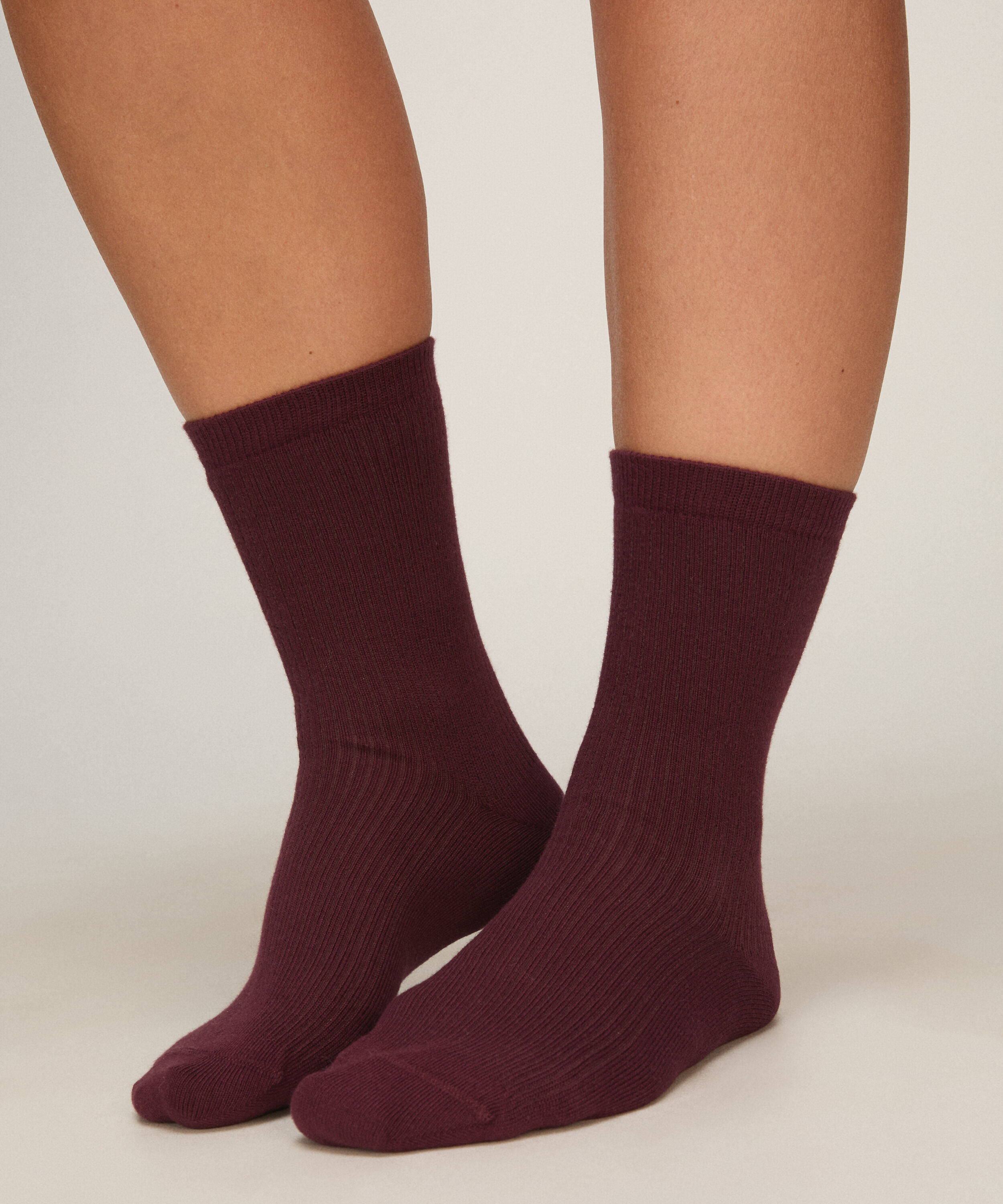 Lot de 3 Chaussettes Crew en Coton, Violet