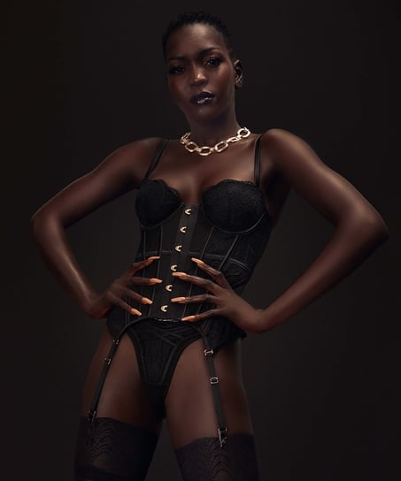 Bustier Fleur Nyakim, Noir