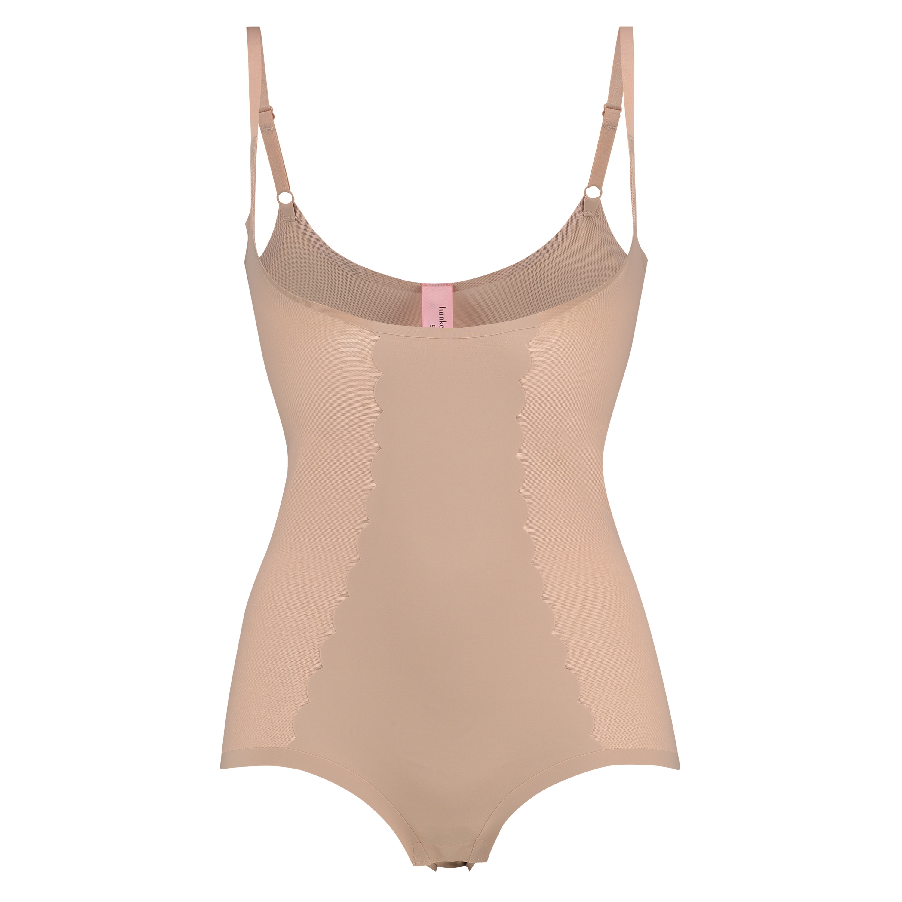 Body sculptant en dentelle festonnée - Level 3, Beige, main
