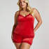 Camisole velours Dentelle, Rouge