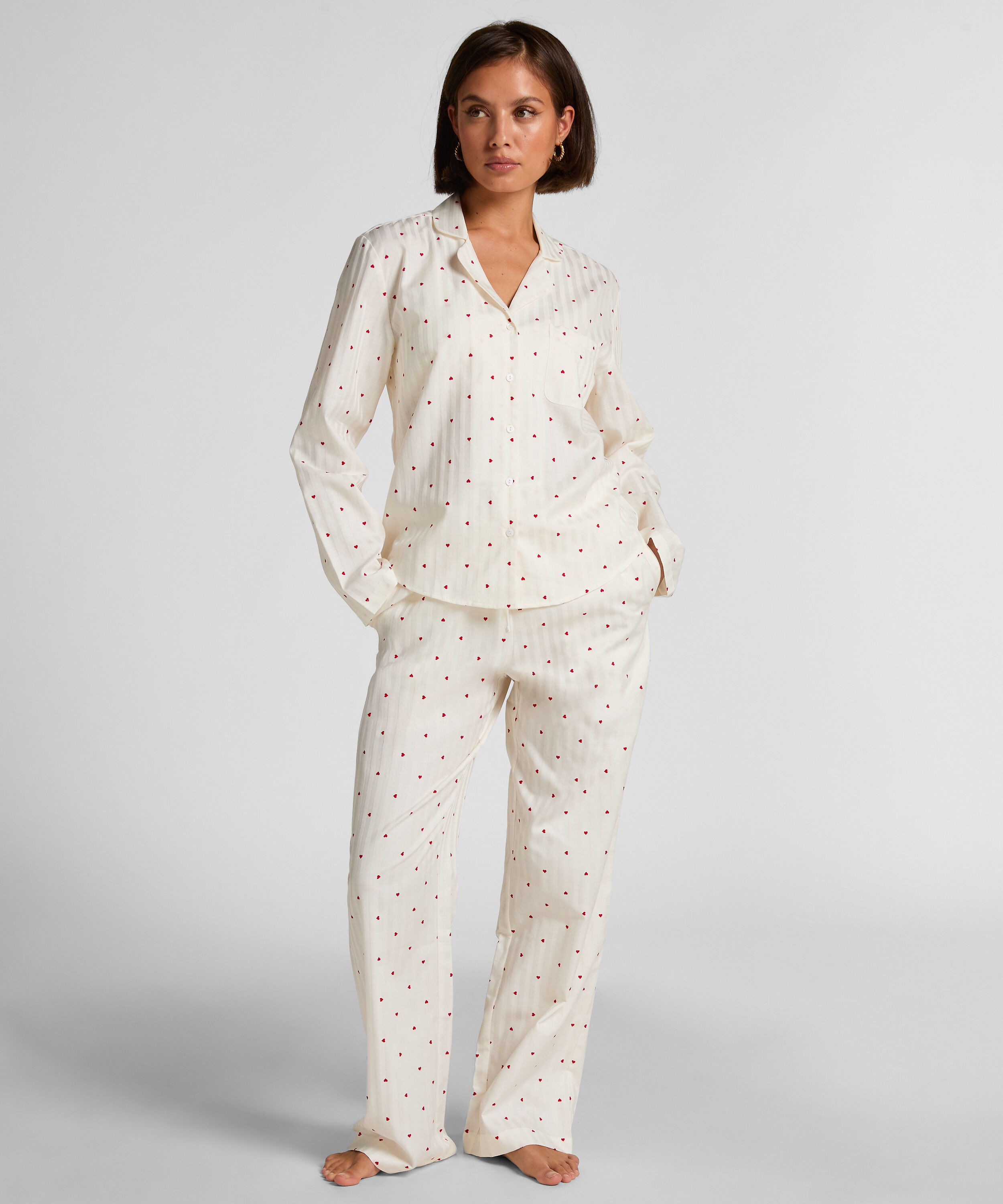 Pyjama Cotton Hearts, Blanc