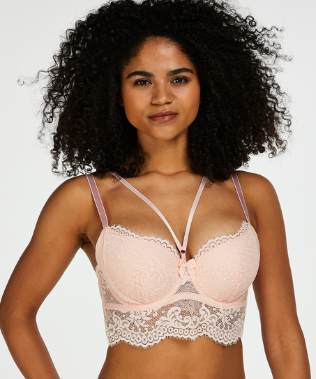 Soutien-gorge à armatures préformé longline Dide, Rose