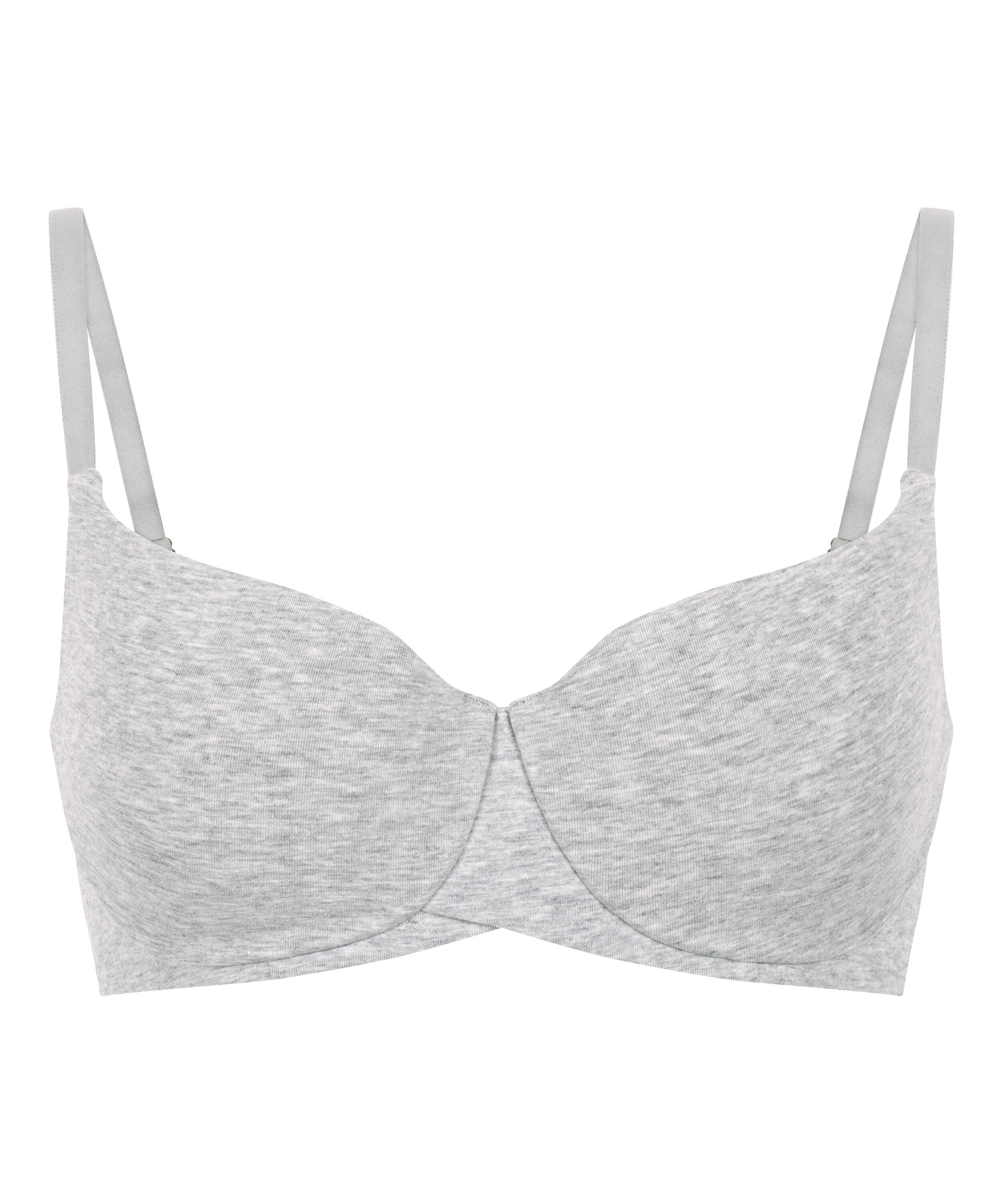 Soutien-gorge &agrave; armatures rembourr&eacute; en coton, Gris