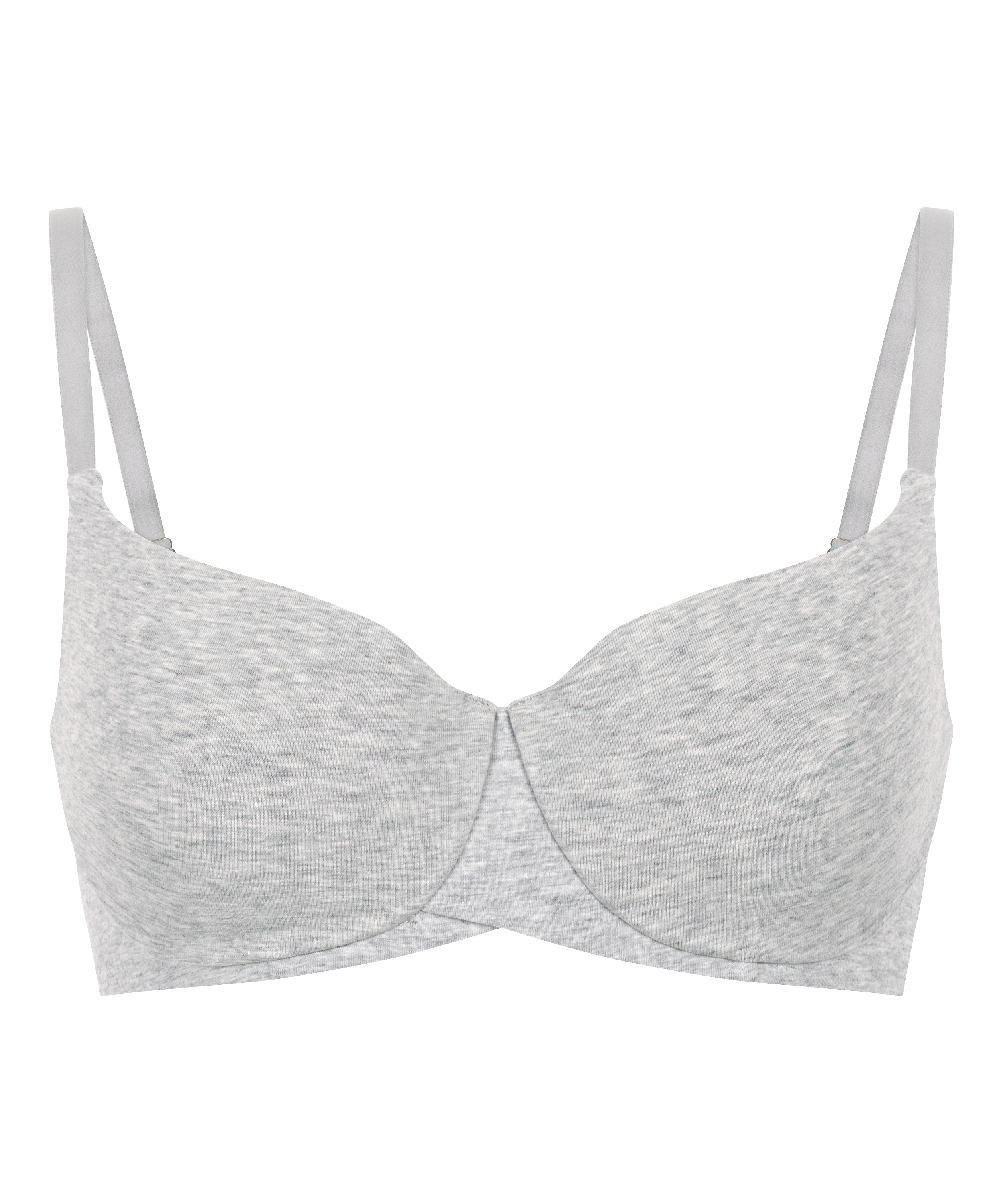 Soutien-gorge à armatures rembourré en coton, Gris, main