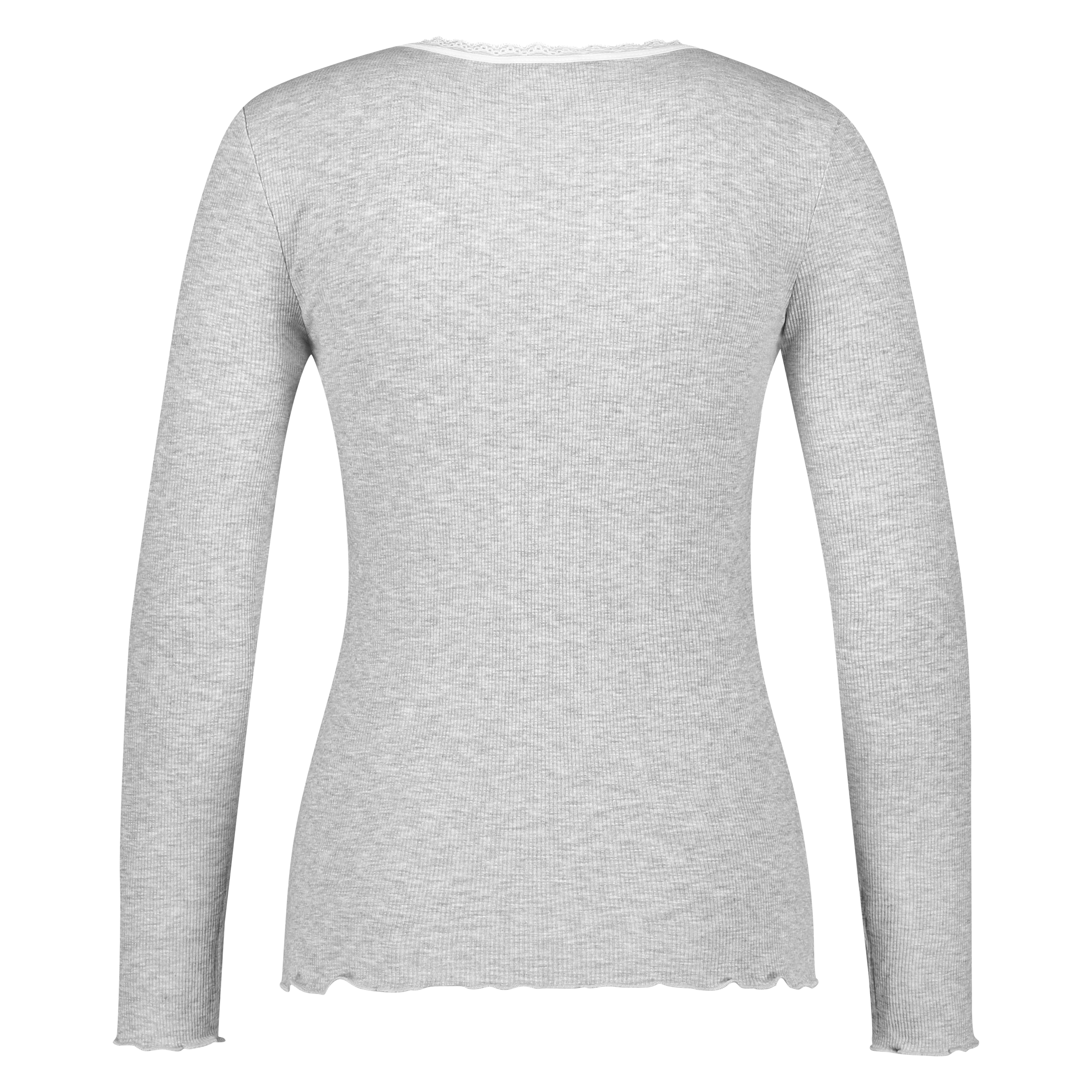 Top LS Rib R-neck, Gris, main