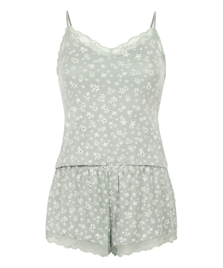Ensemble de pyjama Jersey avec dentelle, Vert