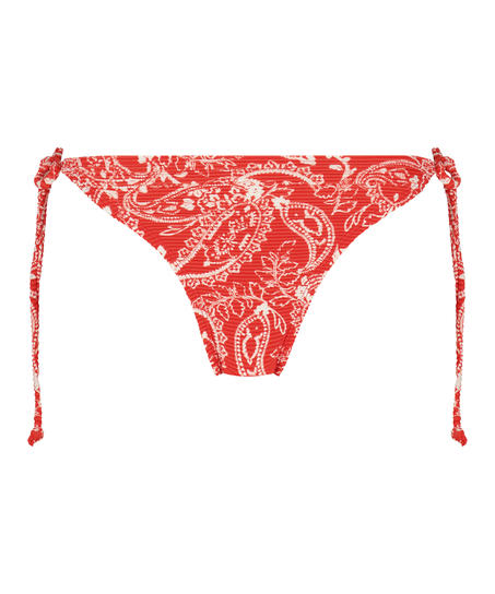 Bas de bikini brésilien tanga Paisley, Rouge
