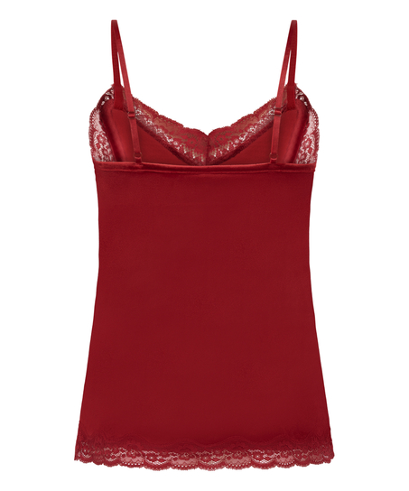 Camisole velours Dentelle, Rouge