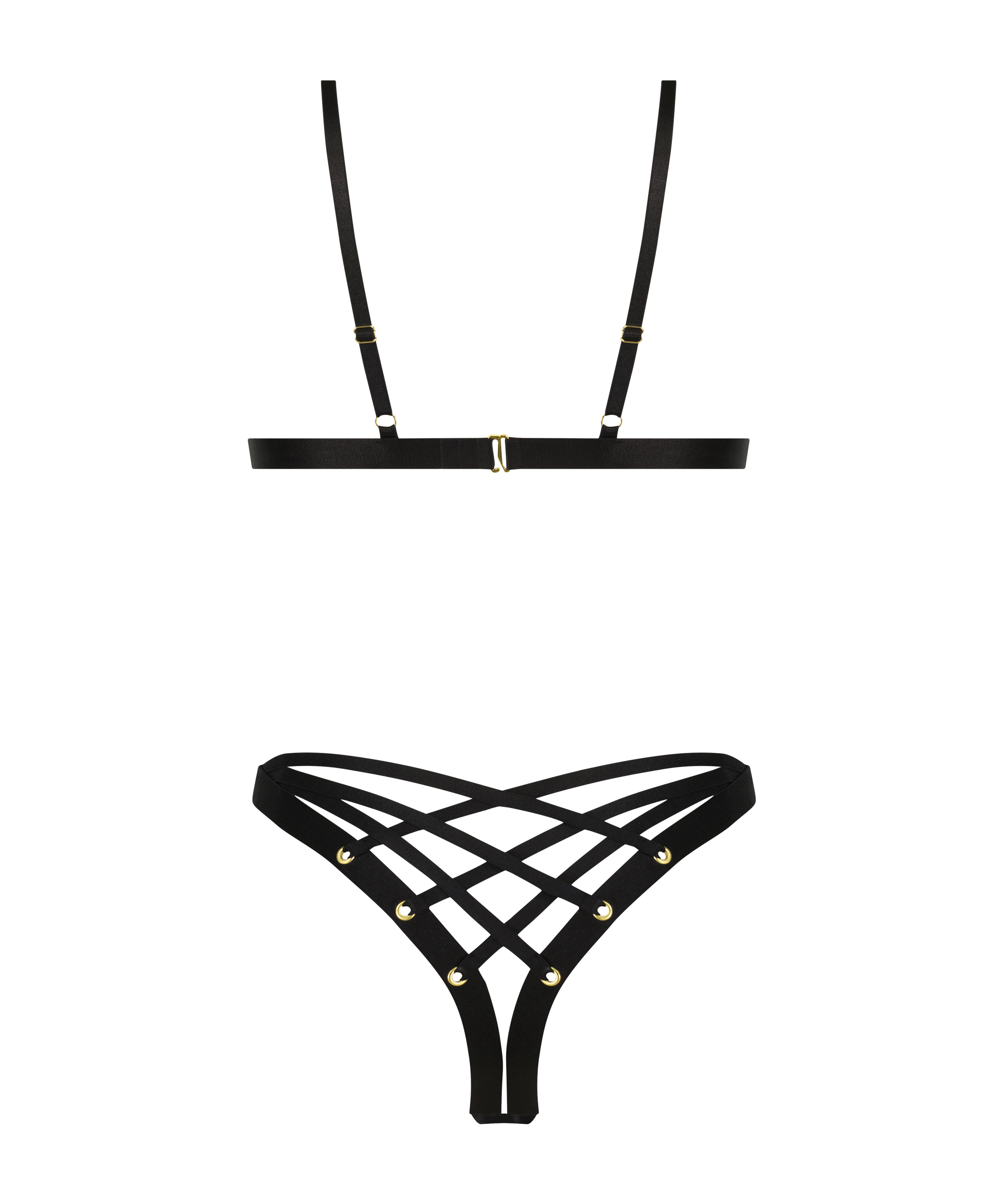 Body Private ouvert Elouise, Noir, main