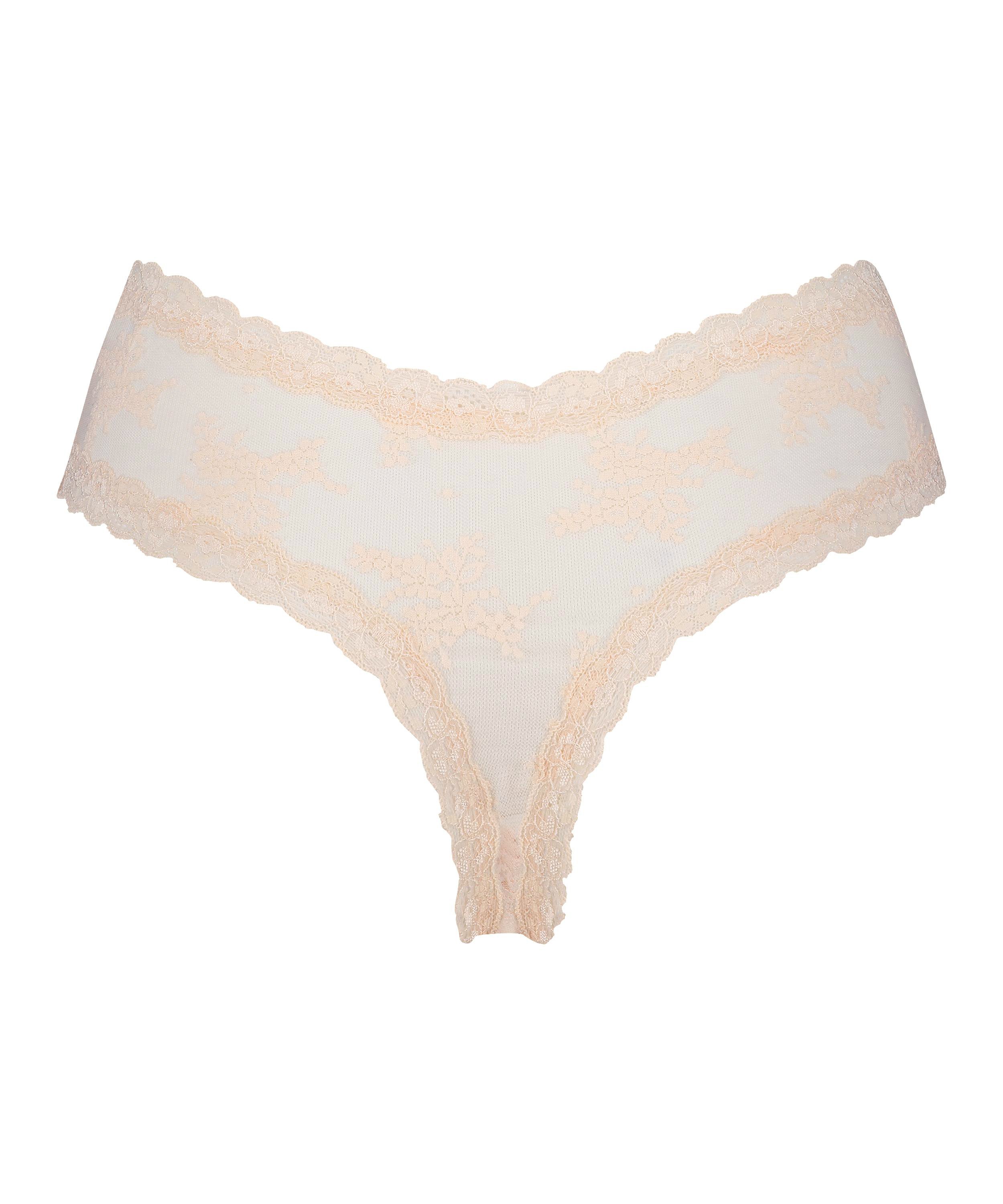 Slip brésilien V-shape mesh, Rose, main