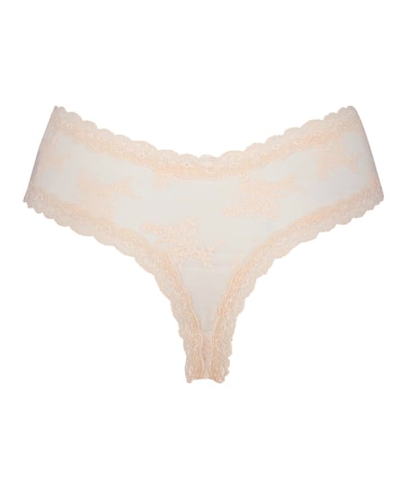 Slip brésilien V-shape mesh, Rose