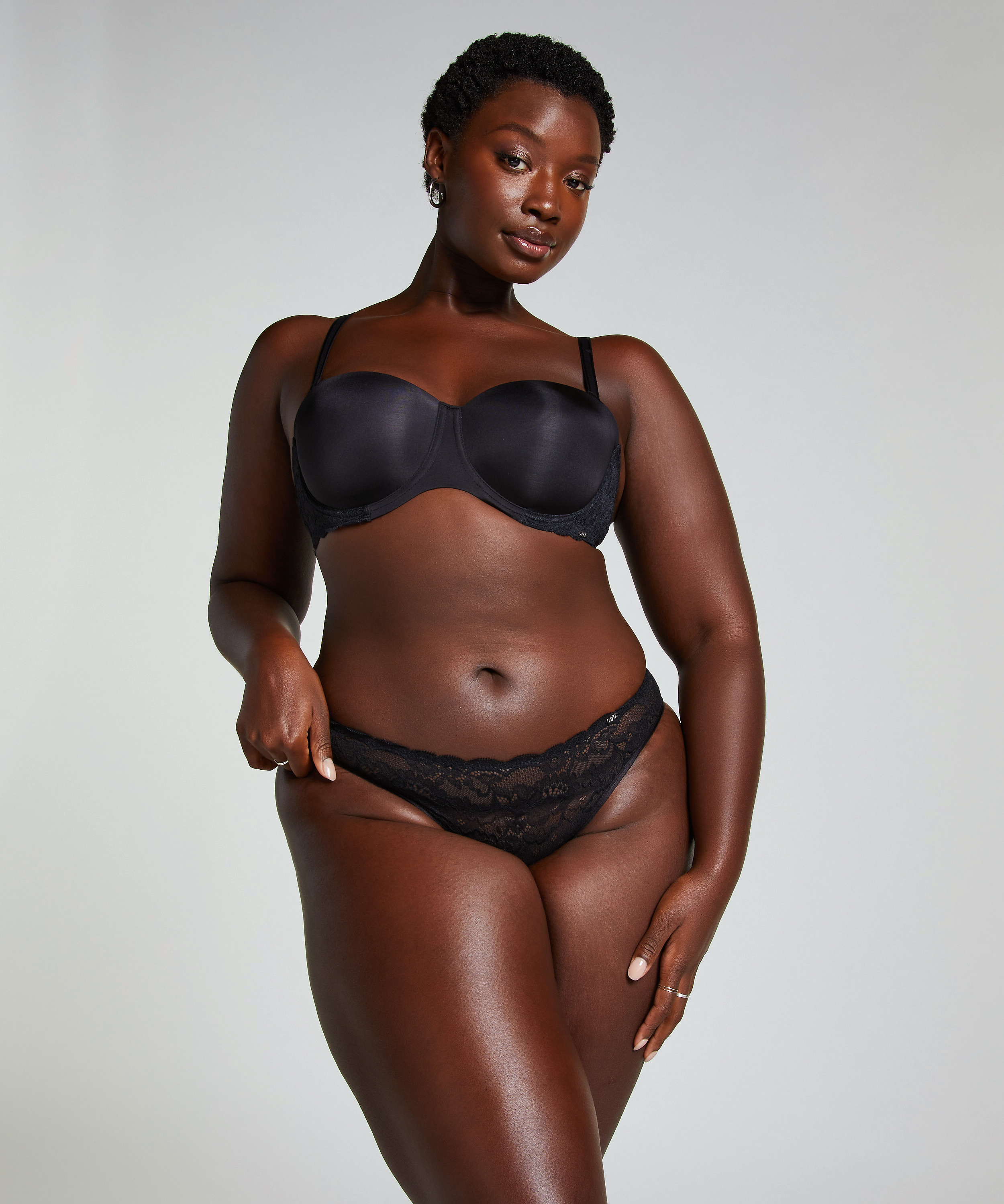 Lot de 2 slips Angie, Noir, main