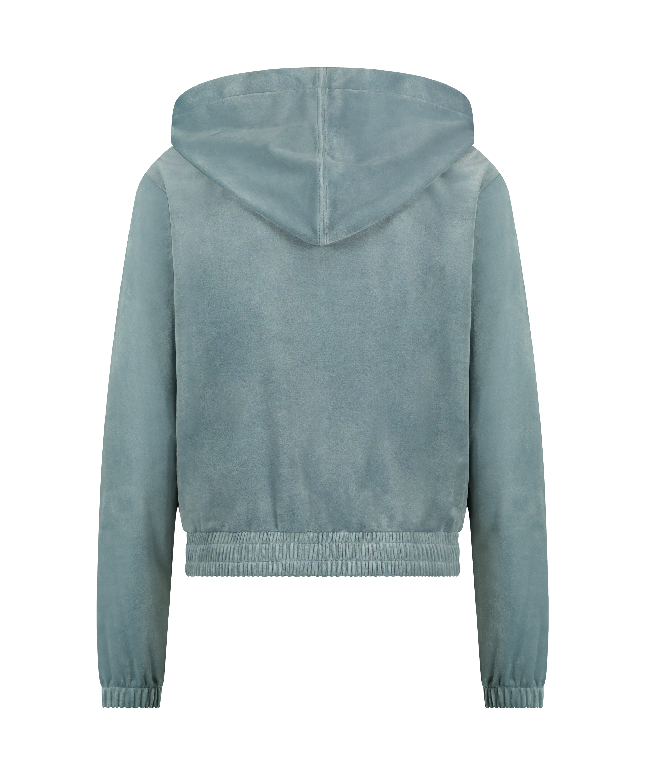 Manteau à capuche velours, Bleu, main