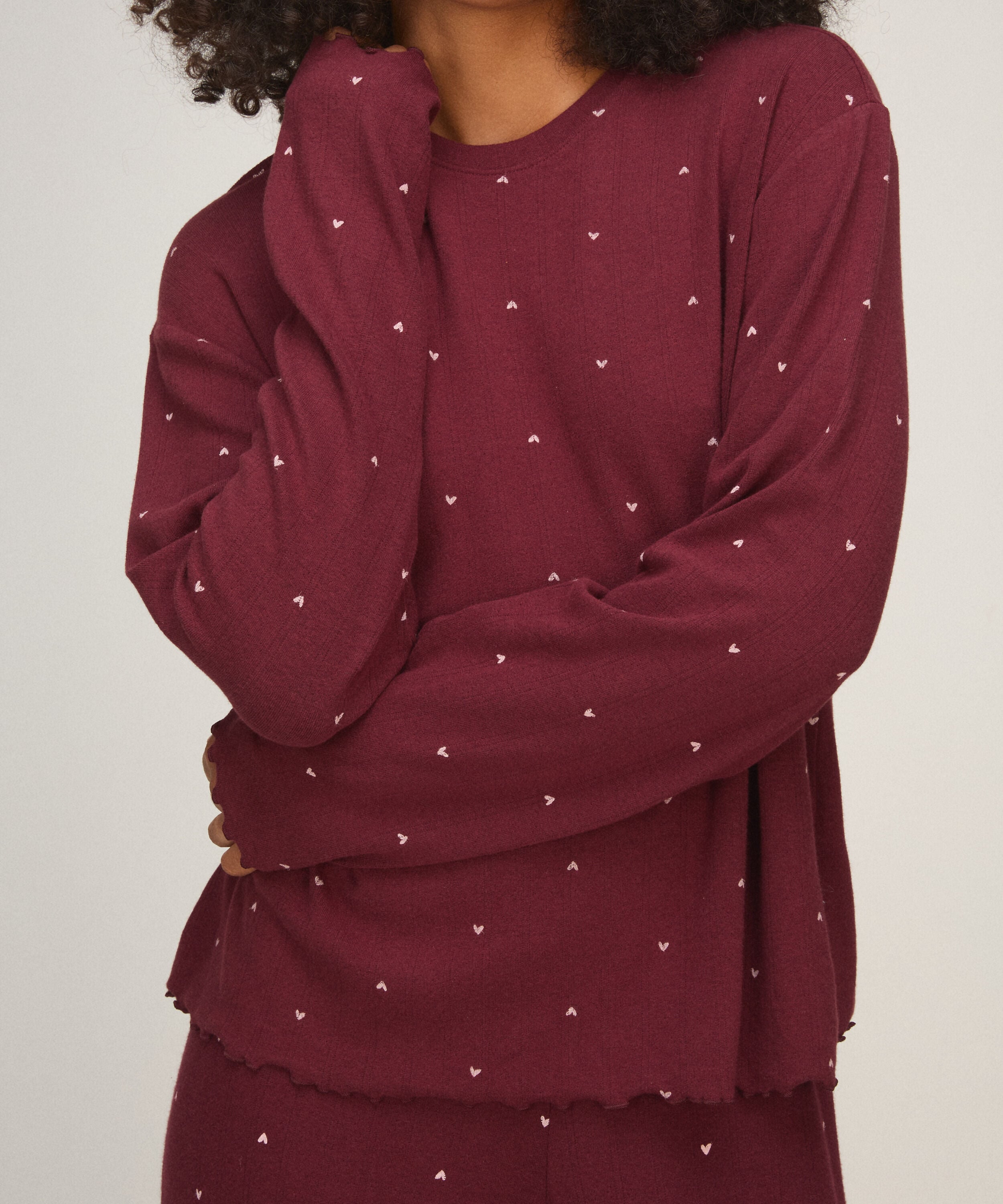 Pyjama Top Loose Pointelle, Violet Pyjama Top Loose Pointelle, Violet
