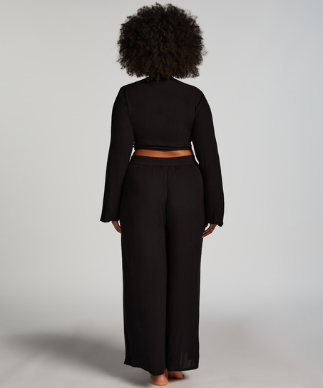 Top Haut à manches longues Knot, Noir