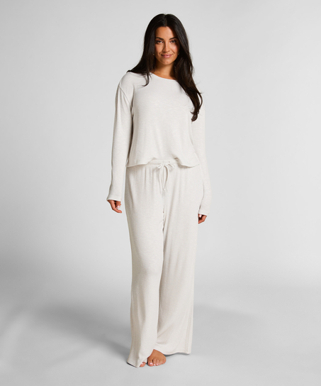 Pantalon de pyjama Pointelle, Beige
