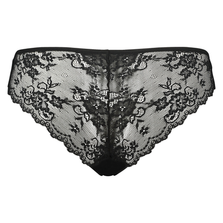 Slip br&eacute;silien Invisible Lace Back, Noir