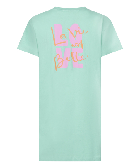 Chemise de nuit col rond, Vert